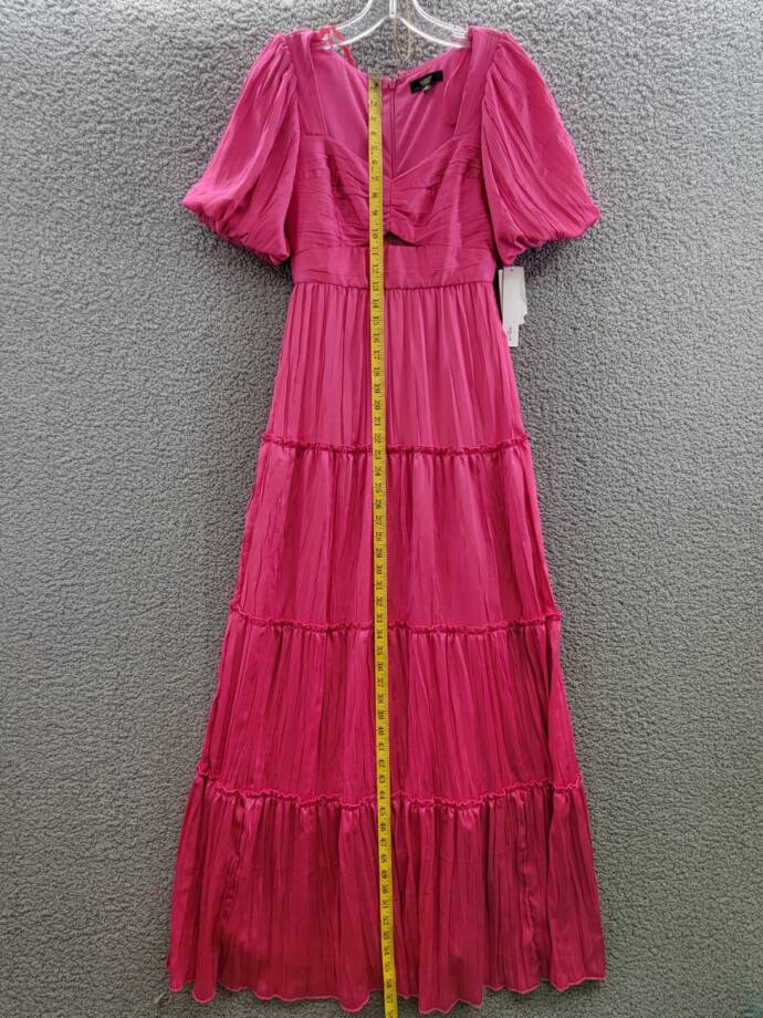 AQUA Formal Pleated Cutout A-Line Dress Women's 0 Pink Back Zipper Closure