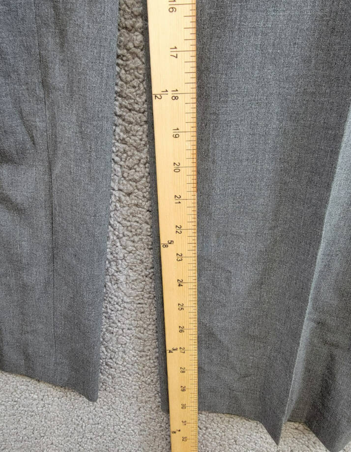 Lauren Ralph Lauren Plus Size Straight Leg Pants Women's 14W Gray Heather Zip