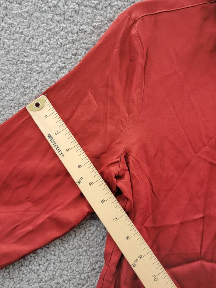 French Connection Ennis Satin Button- Up Shirt Women's S Wine Button Closure