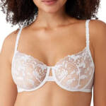 Wacoal Dramatic Interlude Embroidered Underwire Bra Women 34C White Hook & Eye
