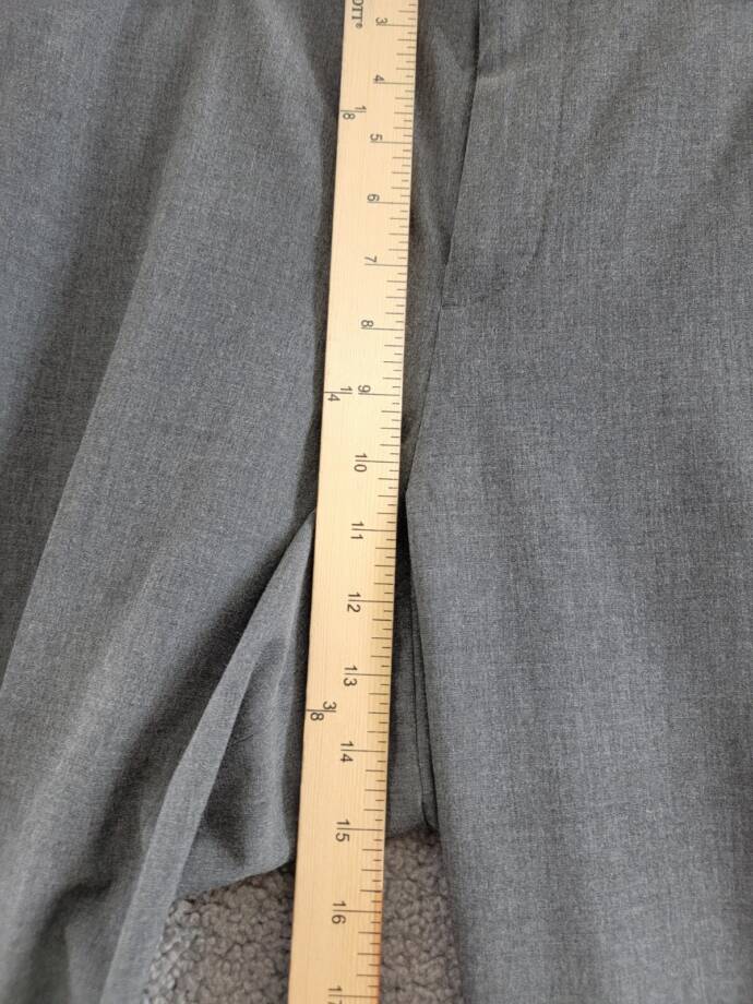 Lauren Ralph Lauren Plus Size Straight Leg Pants Women's 14W Gray Heather Zip