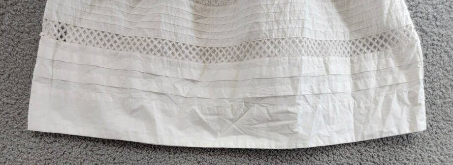 Lauren Ralph Lauren Lace-Trim A-Line Miniskirt Women's L White Elastic Waist