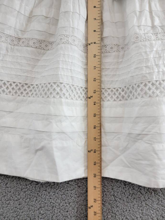 Lauren Ralph Lauren Lace-Trim A-Line Miniskirt Women's L White Elastic Waist