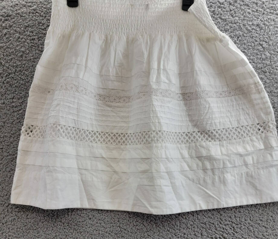 Lauren Ralph Lauren Lace-Trim A-Line Miniskirt Women's L White Elastic Waist