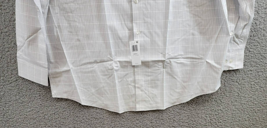 Calvin Klein Steel Regular Fit Stretch Dress Shirt Men's 17.5 32-33 Gray Multi