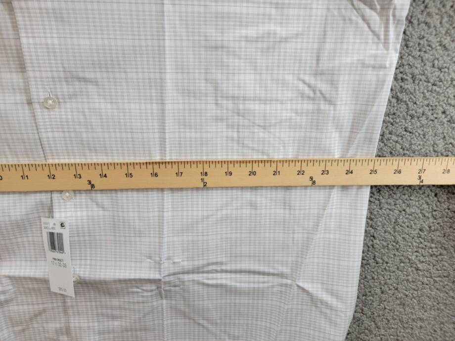 Calvin Klein Steel Regular Fit Stretch Dress Shirt Men's 17.5 32-33 Gray Multi
