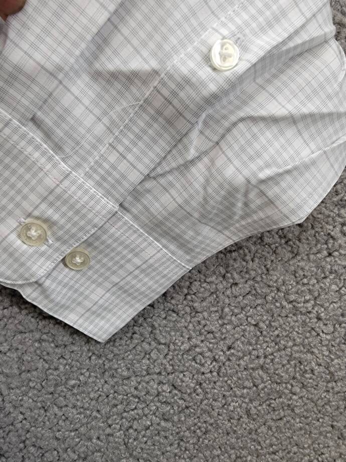 Calvin Klein Steel Regular Fit Stretch Dress Shirt Men's 17.5 32-33 Gray Multi