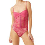 Free People Night Rhythm Lace Bodysuit Women's XL Raspberry Sorbet Adjustable