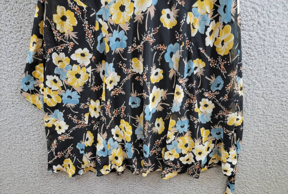 Lauren Ralph Lauren Belted Floral A-Line Dress Women's 10 Black Multi Side Zip