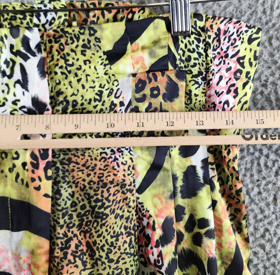 Gracia Printed Parachute Pants Women's S Green Multi Elastic Cuffs High Rise