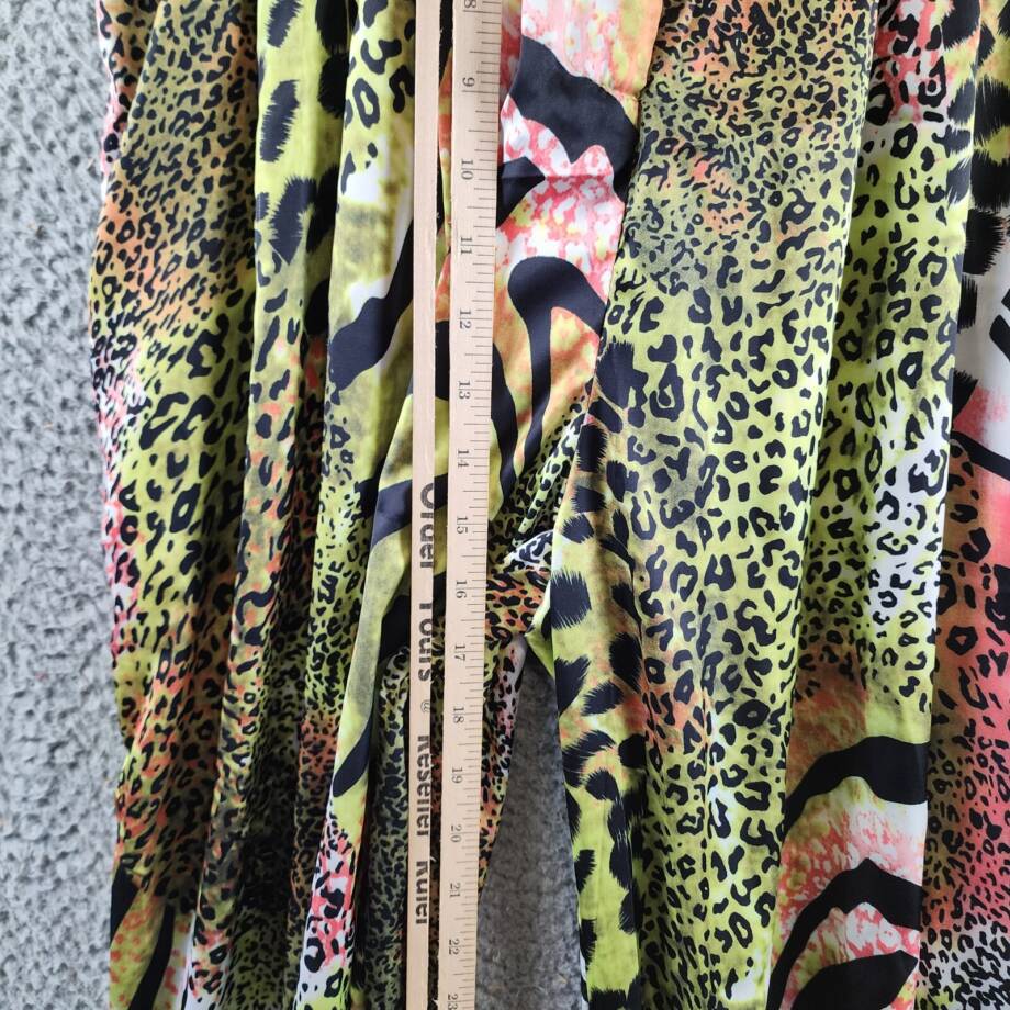 Gracia Printed Parachute Pants Women's S Green Multi Elastic Cuffs High Rise