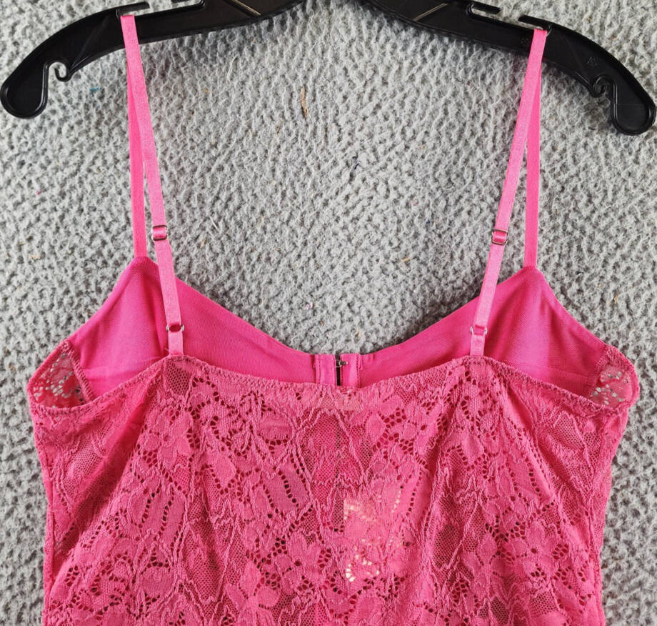 FREE PEOPLE Intimately Thong Bodysuit L Raspberry Sorbet Adjustable Straps