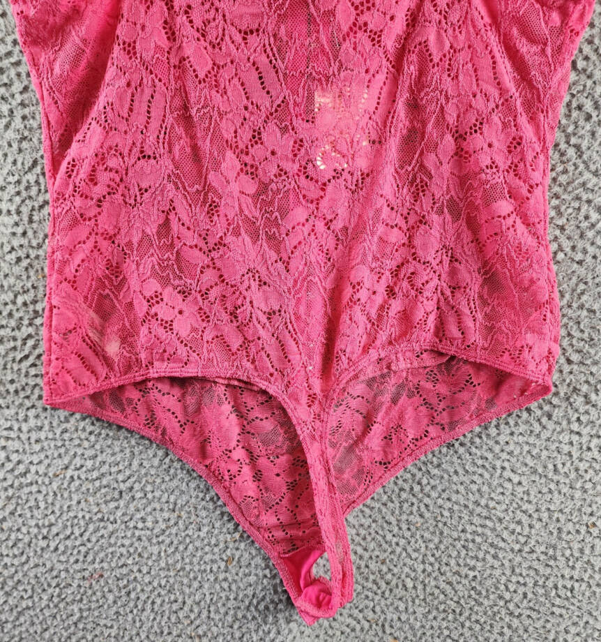 FREE PEOPLE Intimately Thong Bodysuit L Raspberry Sorbet Adjustable Straps