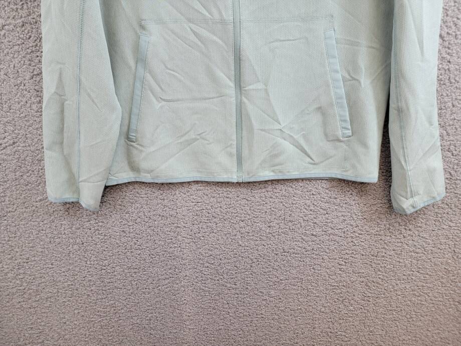 Bass Outdoor Full Zip Trail Jacket Men's M Silver Blue Cationic Long Sleeve