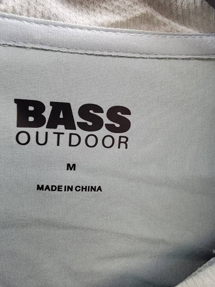 Bass Outdoor Full Zip Trail Jacket Men's M Silver Blue Cationic Long Sleeve
