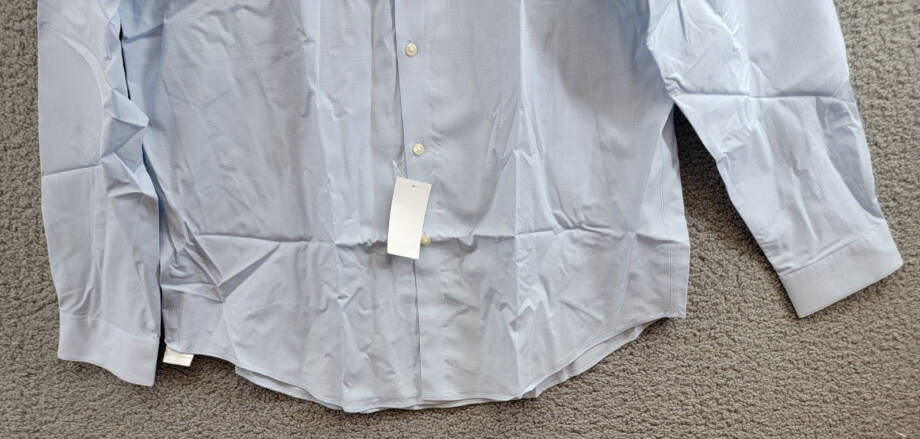 Calvin Klein Steel + Slim-Fit Wrinkle-Free Dress Shirt Men's 17.5 34/35 Blue