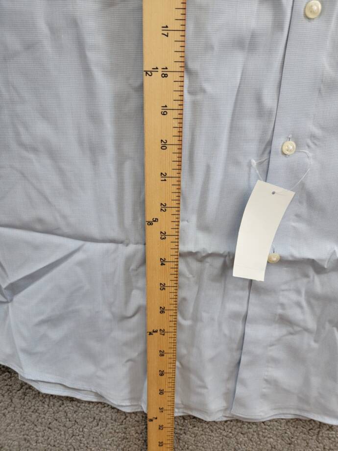 Calvin Klein Steel + Slim-Fit Wrinkle-Free Dress Shirt Men's 17.5 34/35 Blue