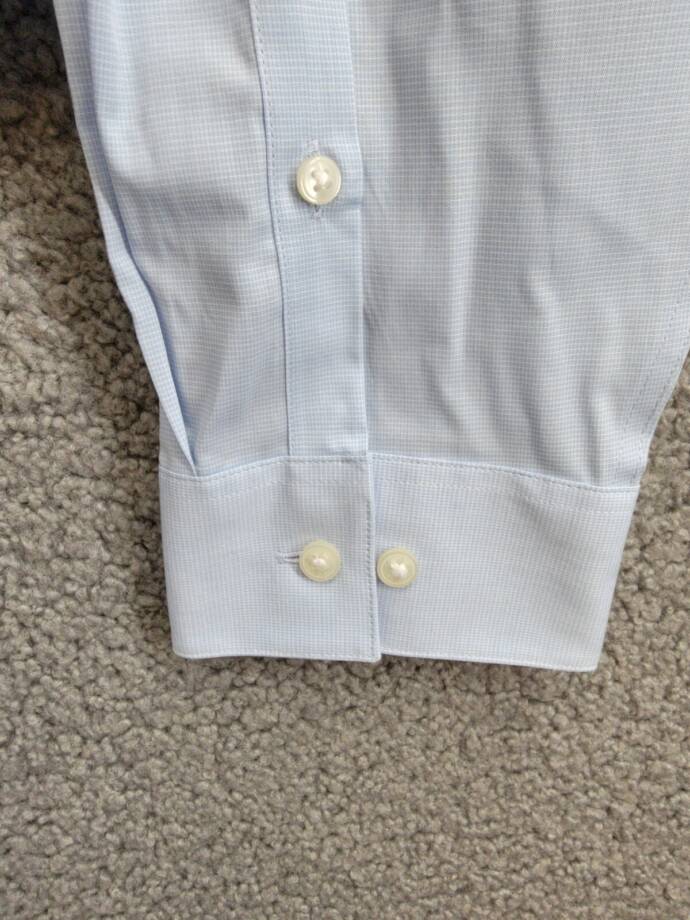 Calvin Klein Steel + Slim-Fit Wrinkle-Free Dress Shirt Men's 17.5 34/35 Blue