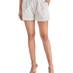 Steve Madden Caral Eyelet Shorts Women's XS Cloud Mid Rise Elastic Waist Pull On