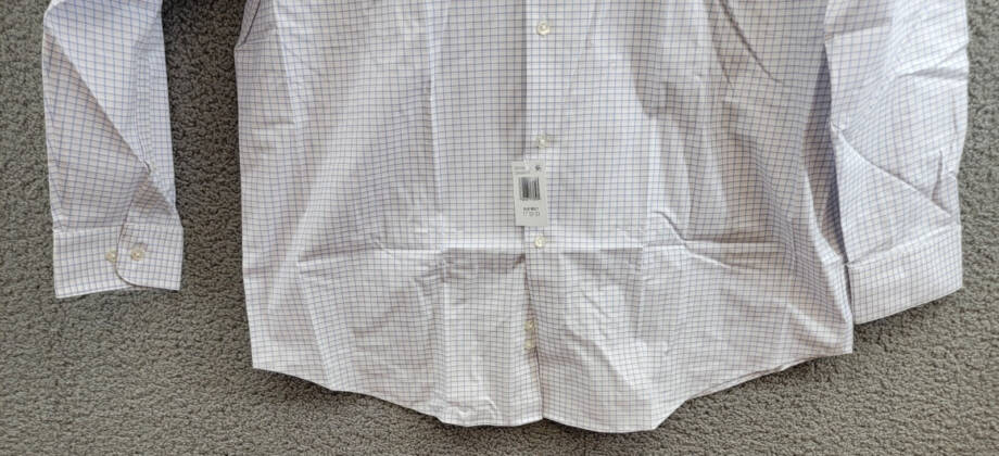 Calvin Klein Steel + Regular Fit Check Dress Shirt Men's 17 32/33 Blue Multi