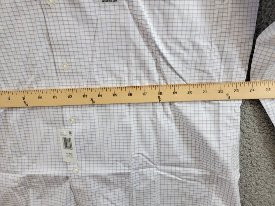 Calvin Klein Steel + Regular Fit Check Dress Shirt Men's 17 32/33 Blue Multi
