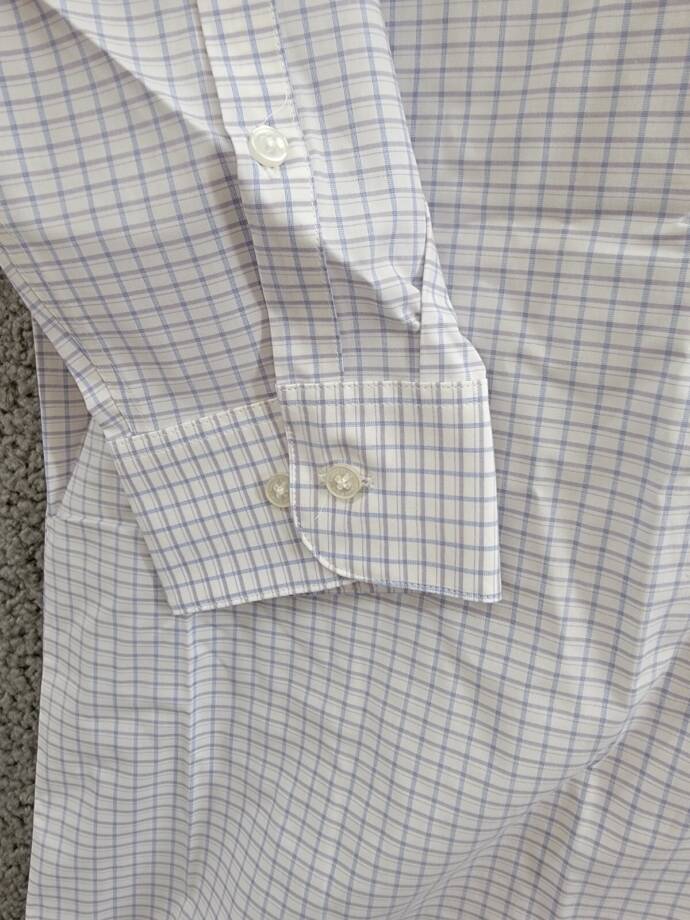 Calvin Klein Steel + Regular Fit Check Dress Shirt Men's 17 32/33 Blue Multi
