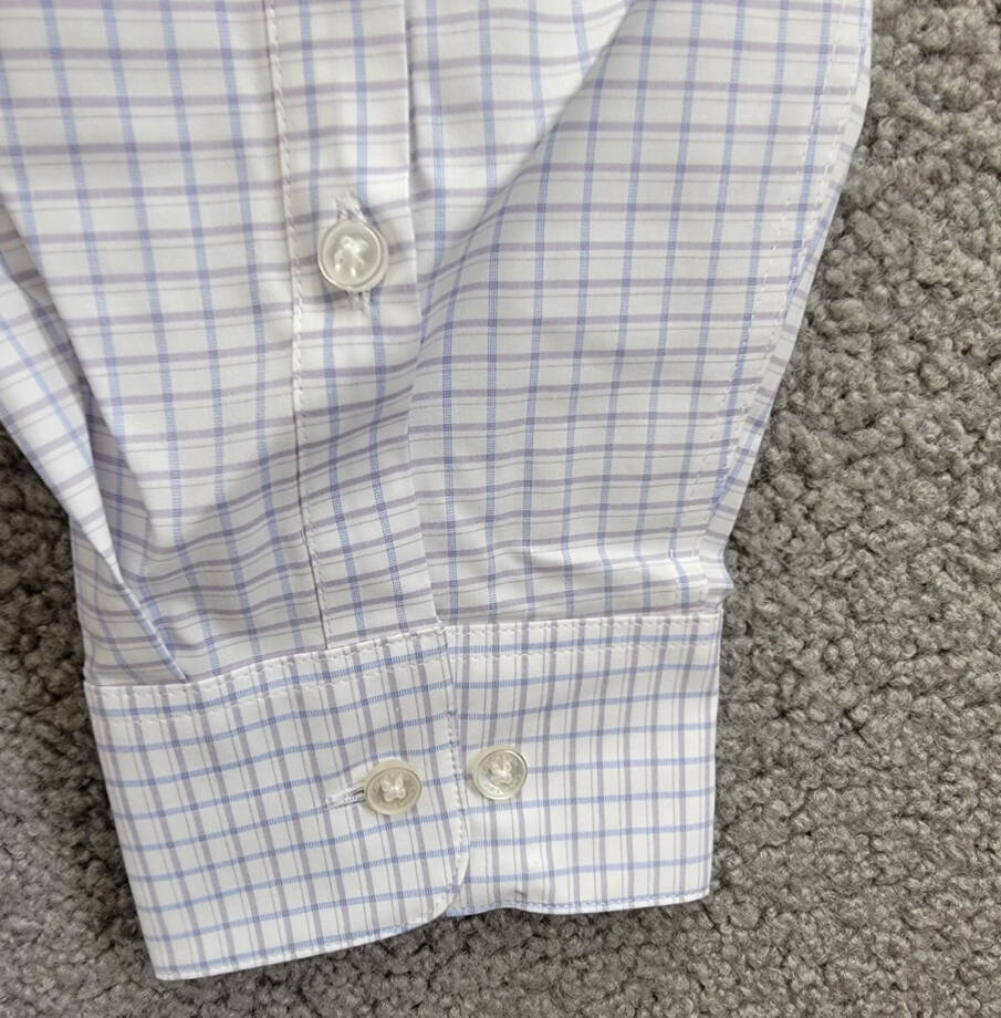 Calvin Klein Steel + Regular Fit Check Dress Shirt Men's 17 32/33 Blue Multi