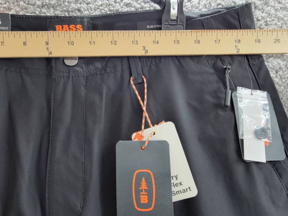 Bass Outdoor Straight-Fit Traveler Pants Men's 36 Caviar High Rise Side Pockets