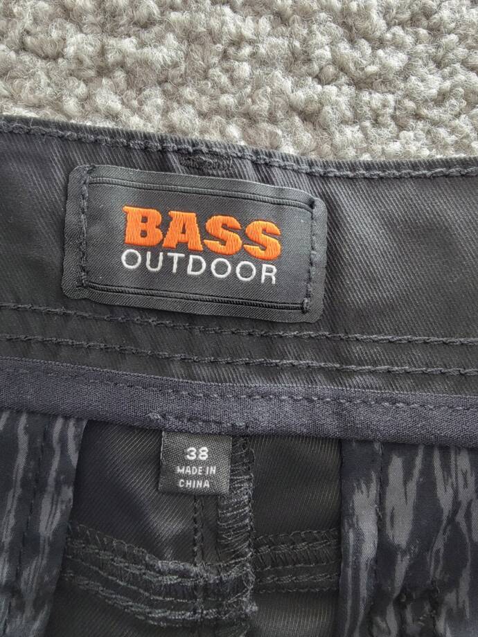 Bass Outdoor Straight-Fit Traveler Pants Men's 38 Caviar High Rise Side Pockets
