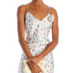 Bardot Wisteria Floral Camisole Top Women's 4 White Multi V-Neck Sleeveless