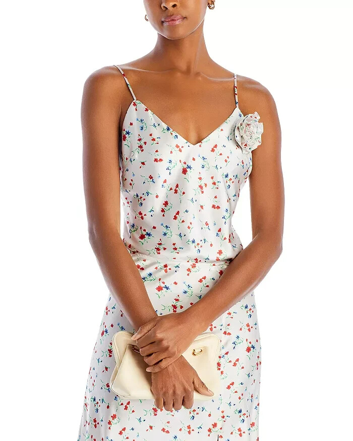 Bardot Wisteria Floral Camisole Top Women's 4 White Multi V-Neck Sleeveless
