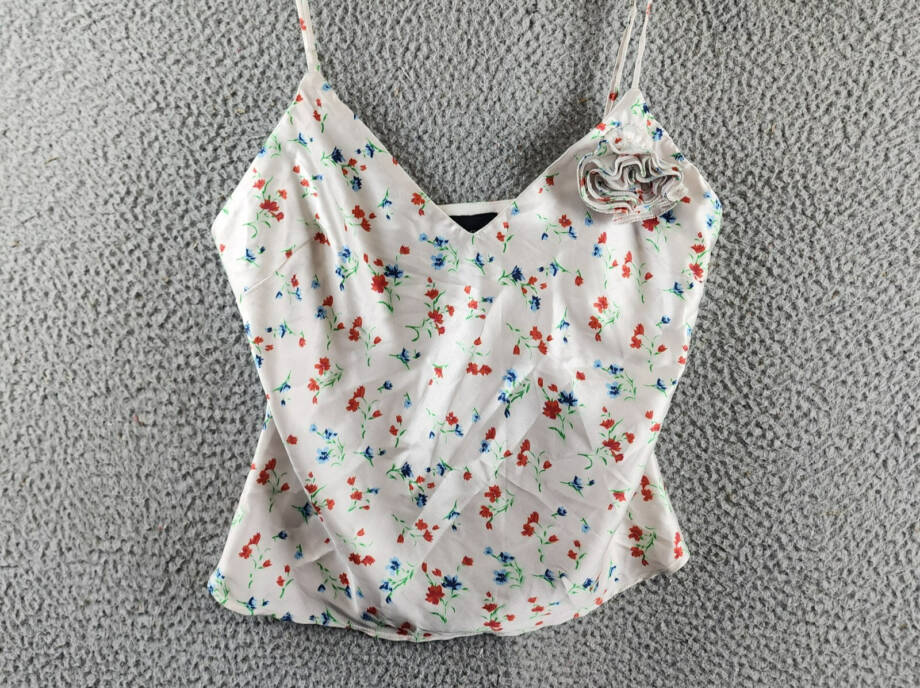 Bardot Wisteria Floral Camisole Top Women's 4 White Multi V-Neck Sleeveless