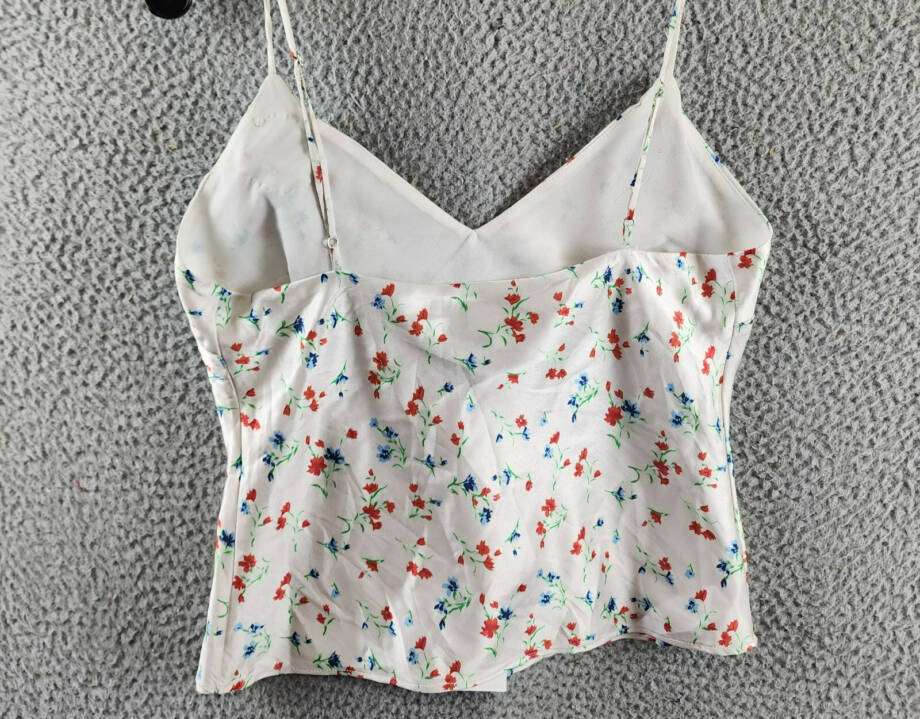 Bardot Wisteria Floral Camisole Top Women's 4 White Multi V-Neck Sleeveless