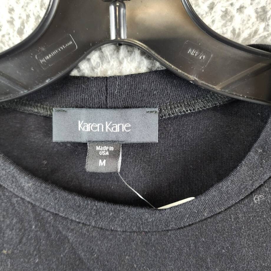 Karen Kane Sleeveless Side Tie Top Women's M Black Solid Crew Neck Pullover