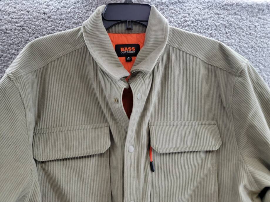 BASS OUTDOOR Relaxed Fit Corduroy Shirt Jacket Men's M Overland Trek Button Snap