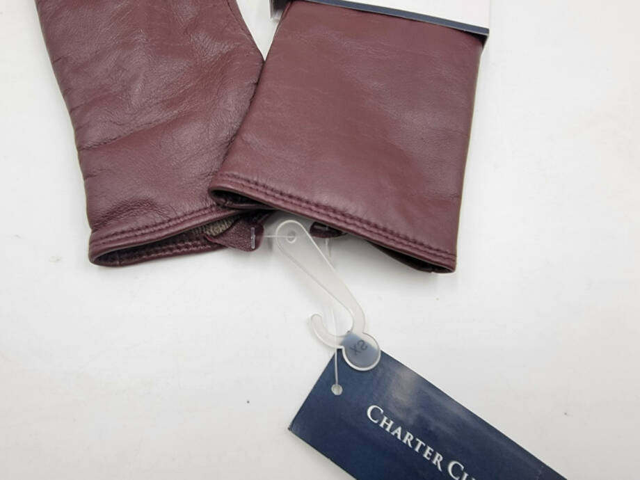 Charter Club Cashmere-Wool Lined Leather Tech Gloves Women's XS Emillion Slip On