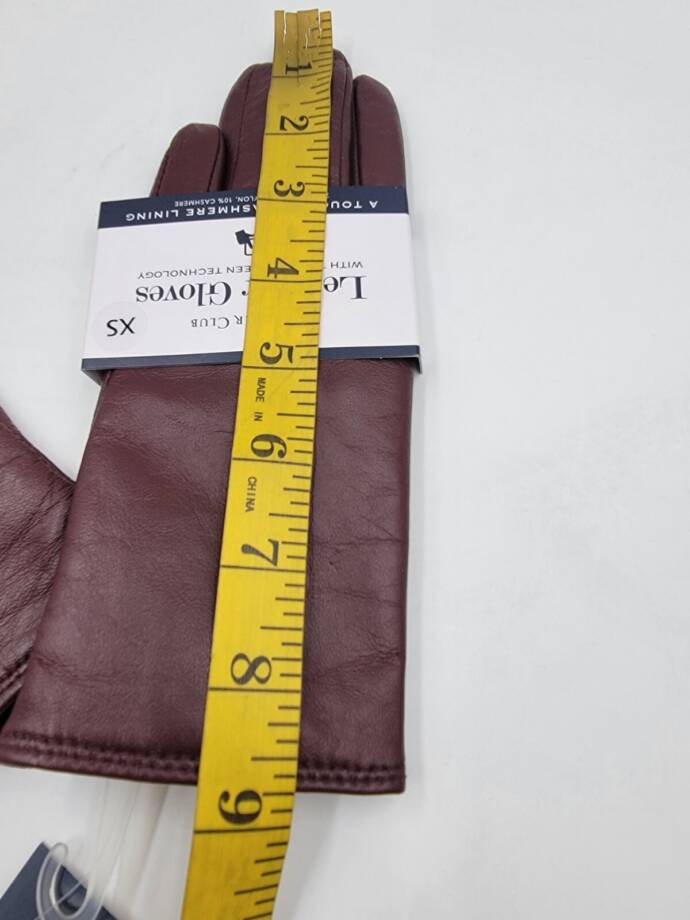 Charter Club Cashmere-Wool Lined Leather Tech Gloves Women's XS Emillion Slip On