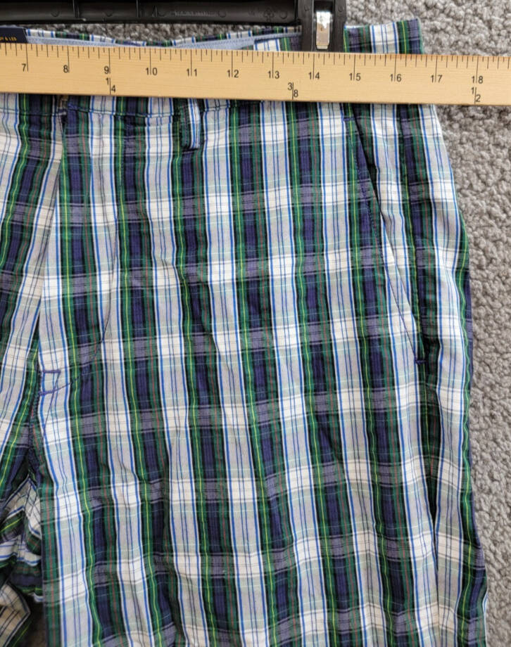 Polo Ralph Lauren Classic-Fit Seersucker Pants Men's 32/32 White/Navy Belt Loops