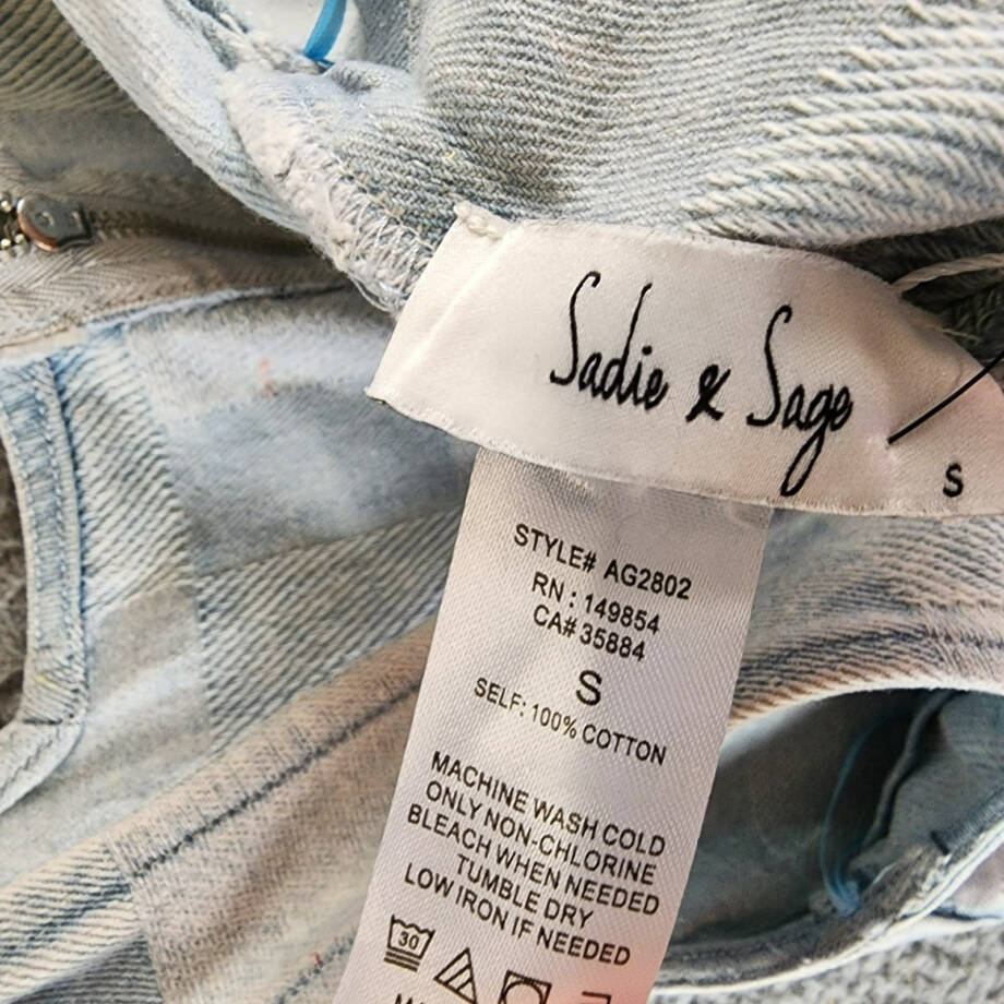 Sadie & Sage Aloha Reversible Denim Vest Women's S Blue Sleeveless Zip Closure
