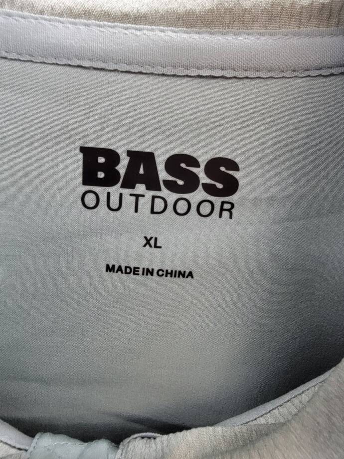 BASS OUTDOOR Full Zip Trail Jacket Men's XL Silver Blue Mock Neck Long Sleeve