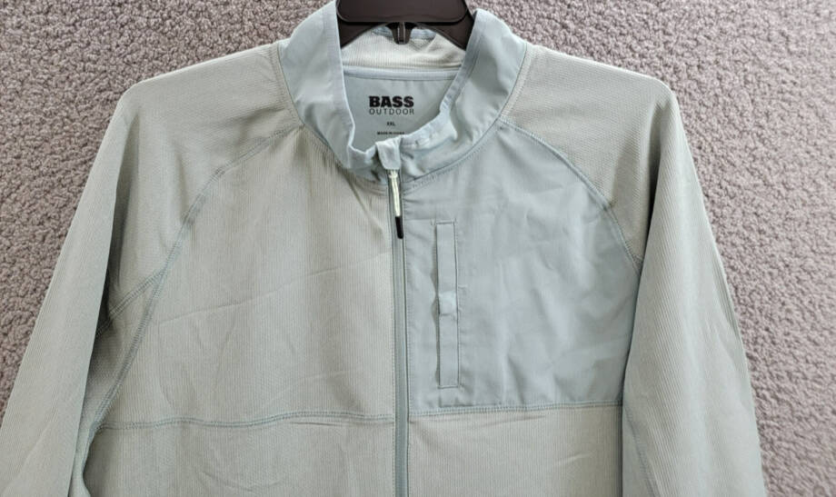BASS OUTDOOR Full Zip Trail Jacket Men's XXL Silver Blue Side Pocket Long Sleeve