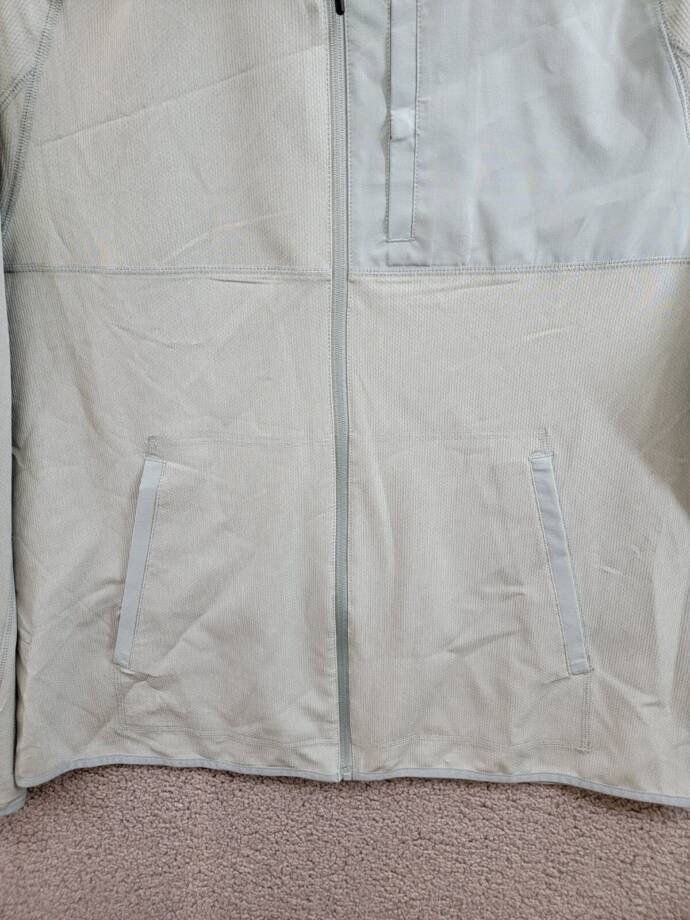BASS OUTDOOR Full Zip Trail Jacket Men's XXL Silver Blue Side Pocket Long Sleeve