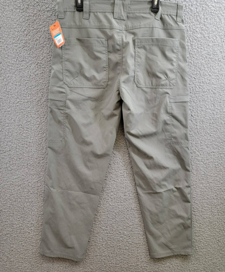 BASS OUTDOOR Essential Tech Cargo Pants Men's 36 Castor Gray Button Zip Closure
