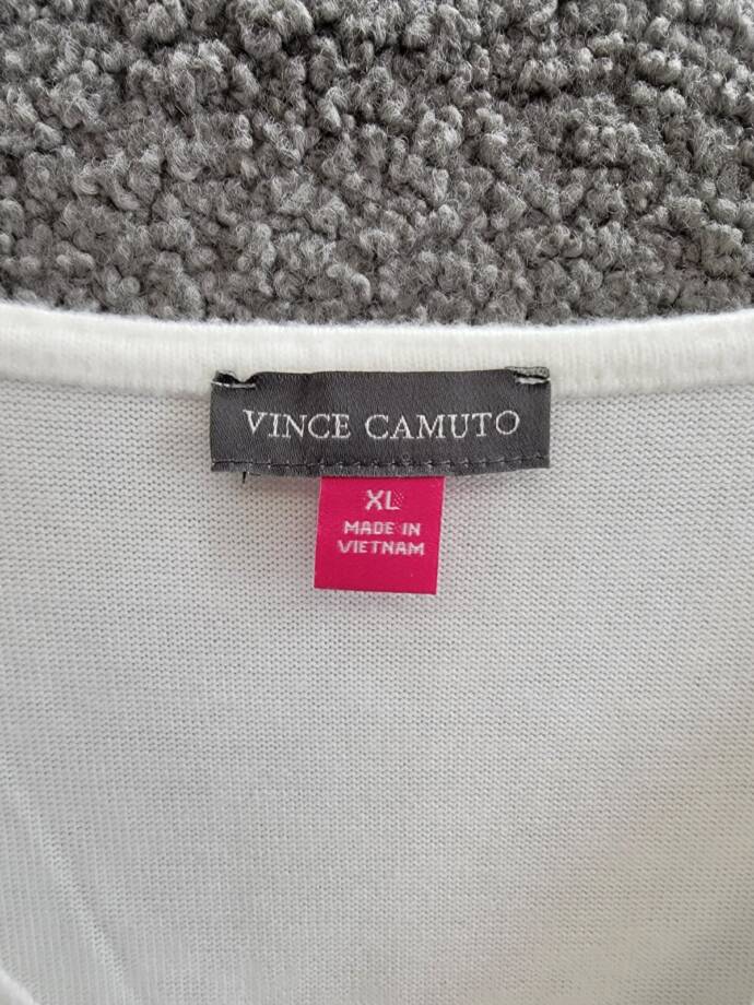 Vince Camuto V-Neck Drop-Shoulder Tunic Top Women's XL New Ivory Pullover L/S