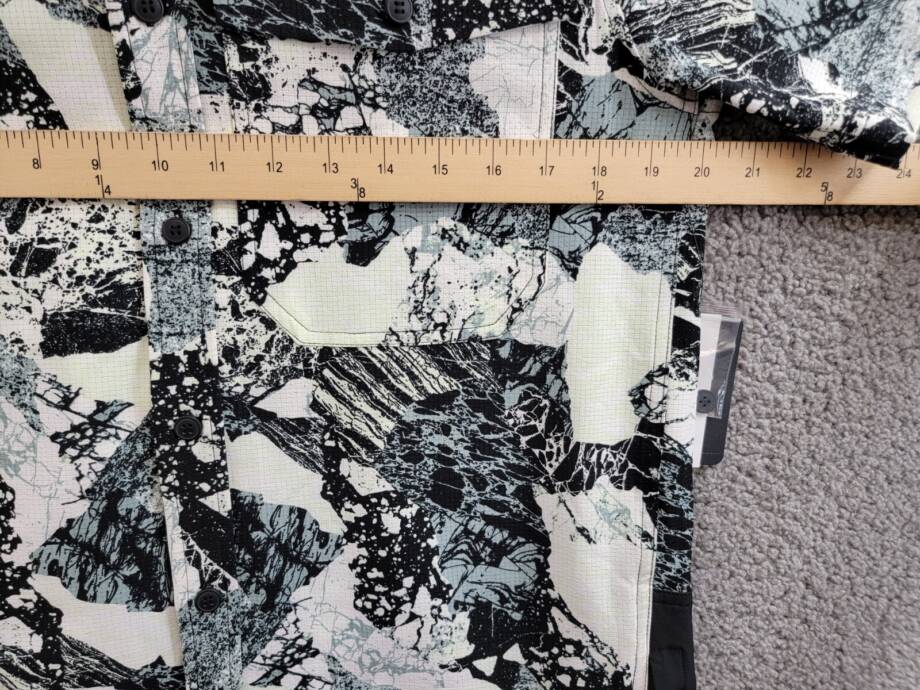 BASS OUTDOOR Trailer A.C. Shirt Men's S Black Beauty/Rock Camo Spread Collar S/S