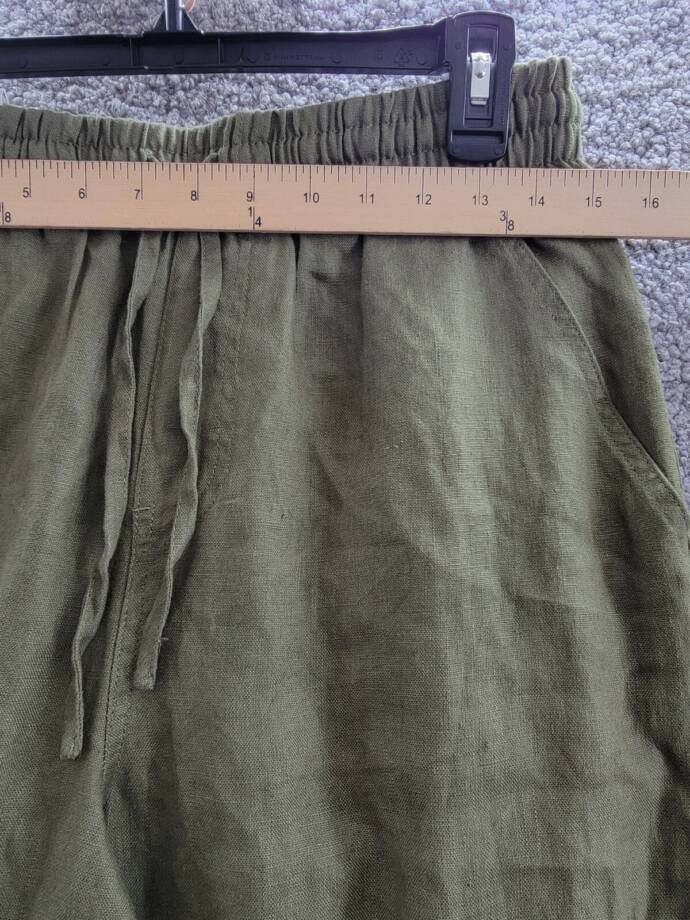 COTTON ON Cargo Linen Pants Men's S Fatigue Green Elasticized Drawstring Waist