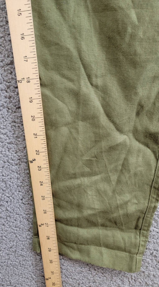 COTTON ON Cargo Linen Pants Men's S Fatigue Green Elasticized Drawstring Waist