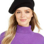 Charter Club Cashmere Rib Beret Women's One Size Black
