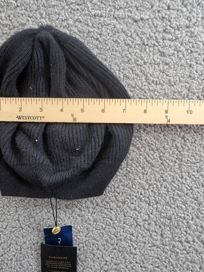Charter Club Cashmere Rib Beret Women's One Size Black
