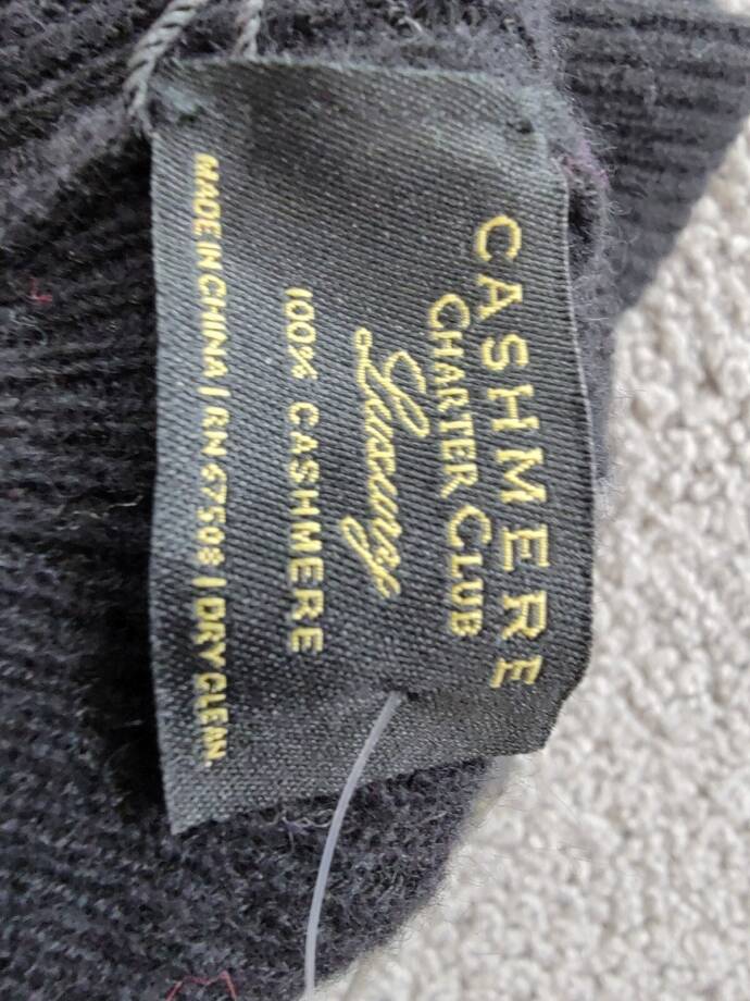 Charter Club Cashmere Rib Beret Women's One Size Black